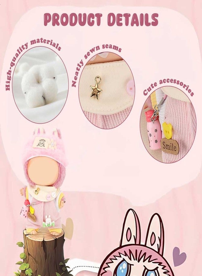 WALLFID 4-Piece Outfit Set for 17cm Dolls, Fashion Outfit with Hat, Top, Pants & Accessories, Sweetie Pink - Image 3